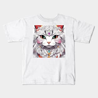 Beautiful silver cat Kids T-Shirt